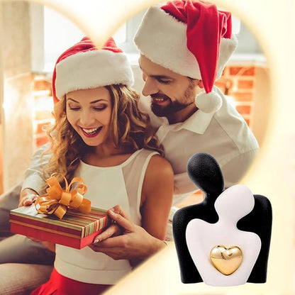 Home Decor for Couples, Mini Couple Ceramic Statue Tv Stand Decor, Bedroom Decor Love Statue Couple Knick Knacks Unique Decoration- Gifts for Her Romantic Gifts(4.72in)