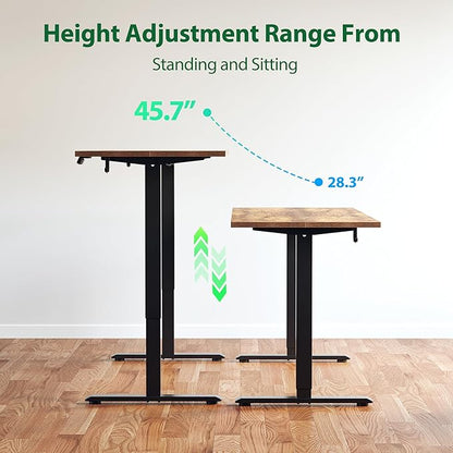 Agilestic Electric Standing Desk, Extra Large 71 x 31.5 Inches Height Adjustable Desk, Sit Stand Up Workstation for Home Office, Ergonomic Rising Gaming Computer Table with Memory Preset, Rustic Brown