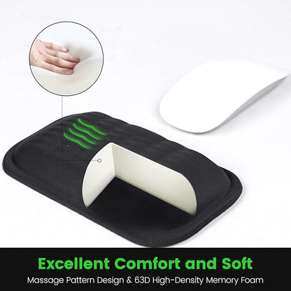 MEKASS Ergonomic Mouse Wrist Rest, Premium Memory Foam Mouse Wrist Pad Support Relieve Wrist Pain for Long Hours of Work, Gaming (Classic Black