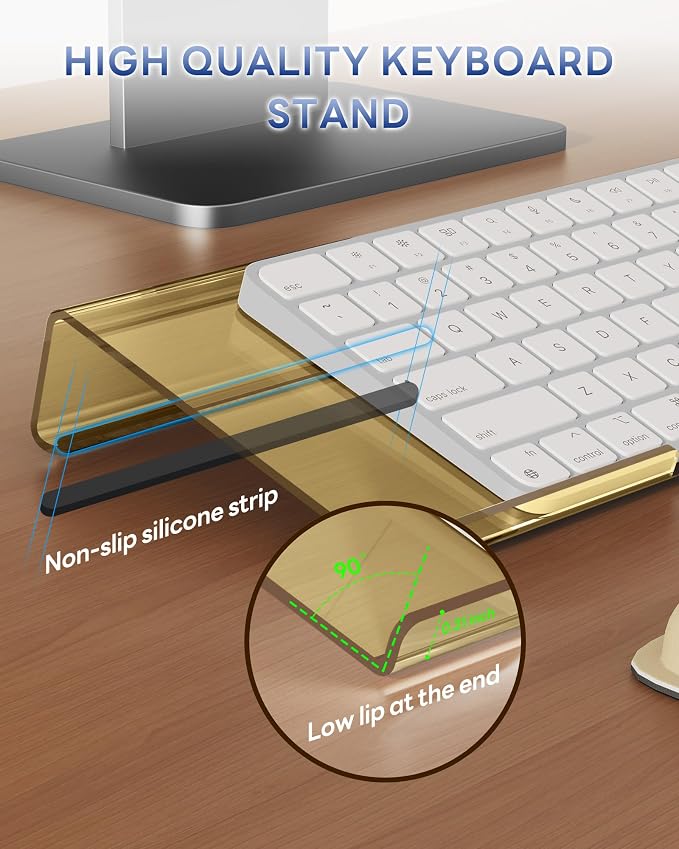 Laborio Computer Keyboard Wrist Rest Stand for Desktop, Keyboard Holder for Easy Typing with Wrist Pad for Office Desk, Home, School (Beige)