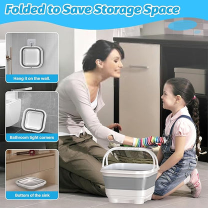 Anivia Foldable-Bath-Toy-Storage-Organizer, Bath Toy Holder with Base, Quick-Drain-Drying Bathtub Toy Storage/Basket, Stand Up Bathroom Shower Toys Holder for Kids - Gray