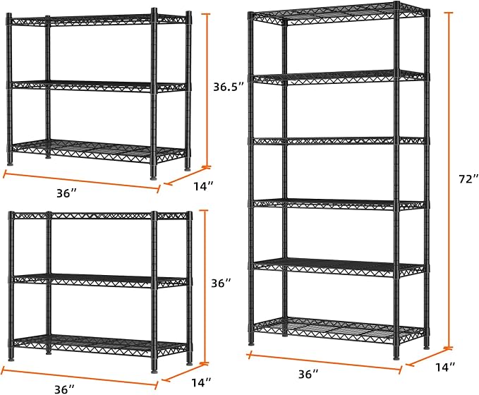 SINGAYE Shelf Closet Wire Shelving：Adjustable Metal Unit for Laundry Room Organization Bathroom Kitchen Home Garage Storage Pantry Rack Shelves