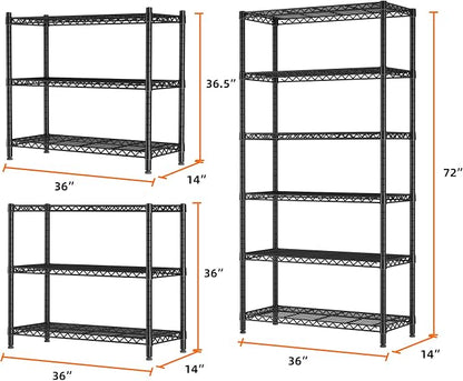 SINGAYE Shelf Closet Wire Shelving：Adjustable Metal Unit for Laundry Room Organization Bathroom Kitchen Home Garage Storage Pantry Rack Shelves