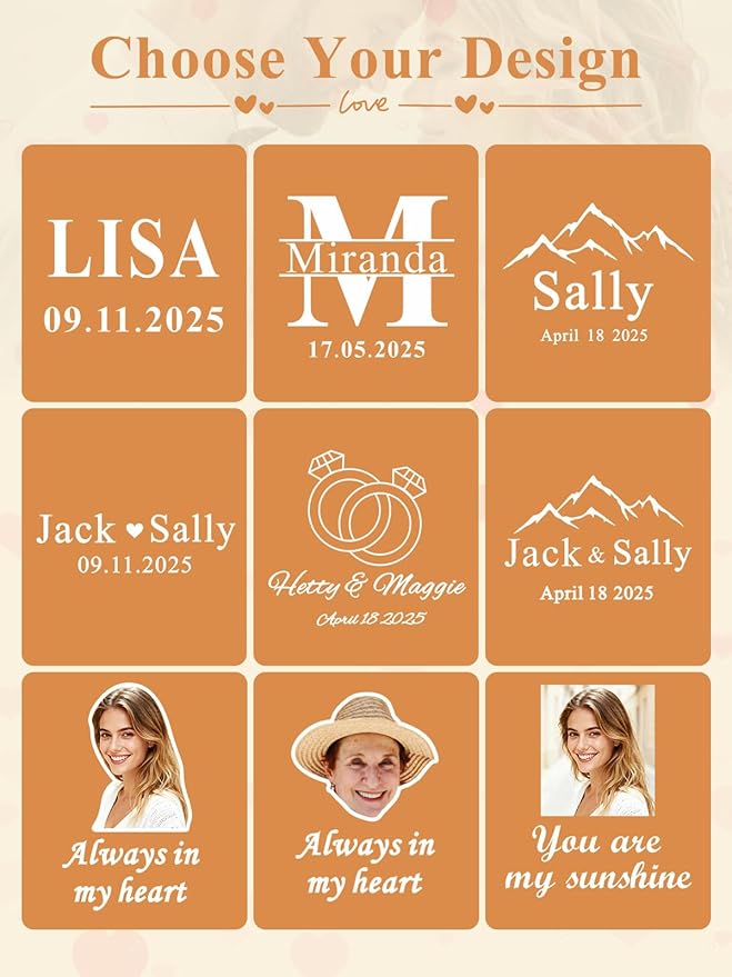 Custom4U Personalized Wedding Ring Box for Proposal Double Slots Rustic Wooden Ring Case Custom Name Jewelry Box for Engagement