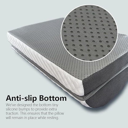 BlissfulNest Foot Rest Pillow for Under Desk at Work Office Footrest High Density Memory Foam Cooling Fabric Height Adjustable Foot Elevation Firm Feet Rest