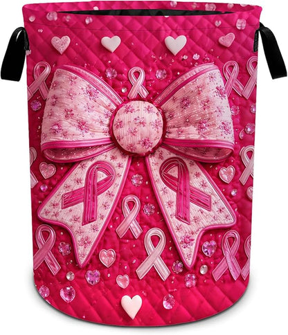 Pink Laundry Basket Waterproof Laundry Hamper Foldable Laundry Bag with Handles for Bedroom, Bathroom, Office, Clothes Storage
