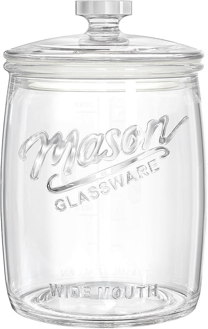 Folinstall 1 Gallon Glass Cookie Jar, Large Glass Jar with Airtight lid, Glass Food Storage Container for Cookies, Candy, Flour, Dog Treats, Coffee, Laundry Room Storage & Pantry