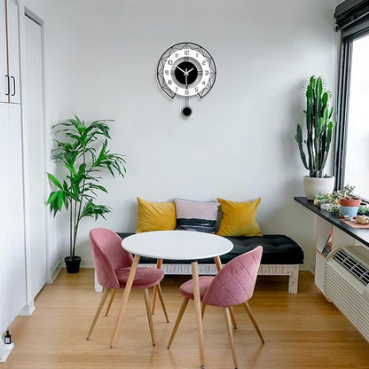 Large Wall Clock for Living Room Decor Modern Silent Pendulum Wall Clock for Home House Kitchen Bedroom Decorative Big Wall Clock Non Ticking Battery Operated Quartz for Indoor Bathroom 14 Inch