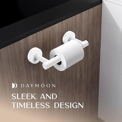 Day Moon™ - Toilet Paper Holder - Modern Roll Holder for Bathroom - 1 Pack - Wall Mount - Classic, White