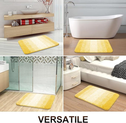 OLANLY Bathroom Rugs Mat 34x21, Extra Soft Absorbent Microfiber Bath Rugs, Rubber Backing, Quick Dry, Machine Washable Bath Mats for Bathroom Floor, Tub and Shower, Home Decor Accessories, Yellow