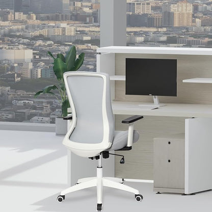 Big and Tall Home Office Desk Chair 500lb Capacity for Heavy People, Ergonomic Wide Mesh Desk Chair with Stepless Recline & Lock, 5.5" Thick Cushion, High Back, Adjustable Height & Armrests