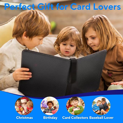 Portable 9-Pocket Trading Card Binder, Holds 720 Cards with 40 Removable Double-Sided Sleeves, Baseball Card Binder Card Storage Organizer Album for Boys, Girls, Sports & Game Cards