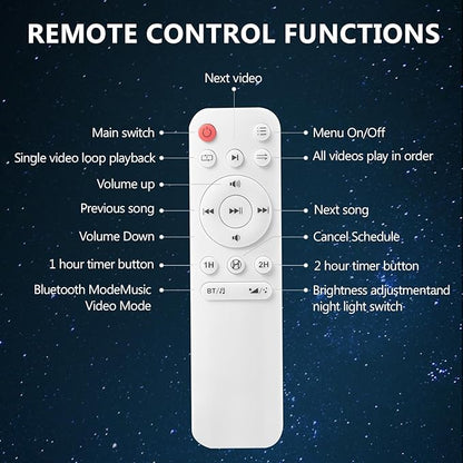 Planetarium 3D Galaxy Projector, Built-in 60 Scene Modes, with Bluetooth Speaker & Remote Control, Star Projector Light for Living Room Bedroom, forr Gifts for Kids, Adult（Robot Dog White）
