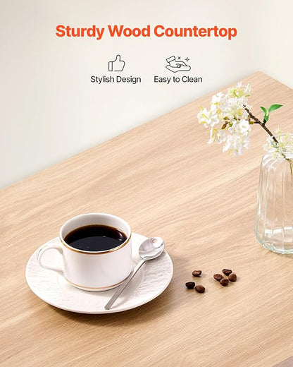 VEVOR Kitchen Island Cart with Single Door Cabinet, Mobile Carts with Drawer, Towel Rack, Hooks, Portable Table on Swivel Wheels, Small Coffee Islands Microwave Stand for Dining Room, 18x23 in, White