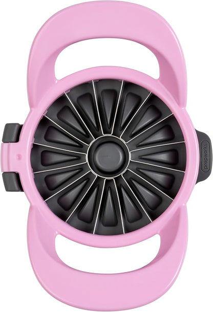 PrepWorks by Progressive Dishwasher Safe 16-Slice Thin Apple Slicer and Corer with Attached Safety Cover (Magenta)