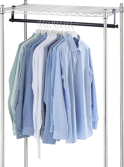 2 Pack Wire Shelving Garment Hanger Bar Wire Shelving Accessories Industrial Closet Clothes Rods for Home Retail Store(Black,36 Inch)