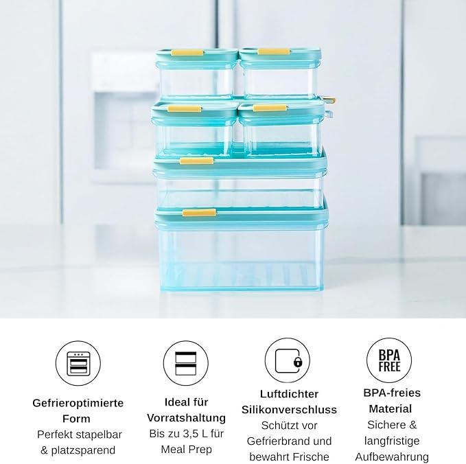 LocknLock HFL103 Freezer Fit Plastic Food Storage Container with Lid for Kitchen, Lunch, Meal Prep, and Leftovers, BPA-Free, Airtight, Leakproof, Microwave, Dishwasher-Safe, 1.05L