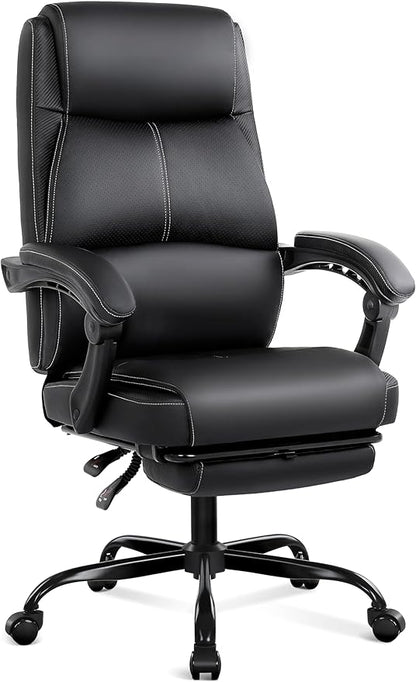 Misolant Big and Tall Office Chair with Footrest, High Back Desk Chair with Linkage Armrest, 90-155° Recline Executive Computer Chairs with Adjustable Height for Home