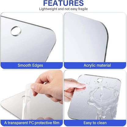 Deluxe Large Fogless Shower Mirror (11 in x 7.8 in) Anti-Fog Shave Mirror Fog-Free Wall Hanging Mirror Bathroom Mirror