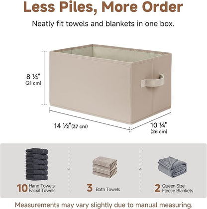 StorageWorks Closet Organizer Storage Baskets, Fabric Storage Bins for Shelves, Closet Organization and Storage Basket, Organizer Bins, Light Brown, 3-Pack, Large