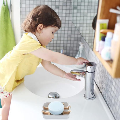 Soap Dishes for Bar Soap, White Bathroom Soap Holder, Bamboo Soap Dishes Holder for Bathroom Shower, Bathroom Sink Soap Dish, White Soap Tray.