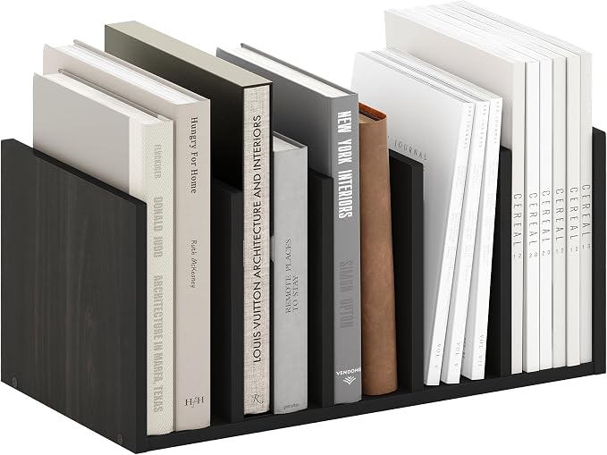Furinno Hermite Desk Organizers and Accessories with File Holder, Office Organization, Desk Top Book Shelf, for Office Supplies, Black Espresso