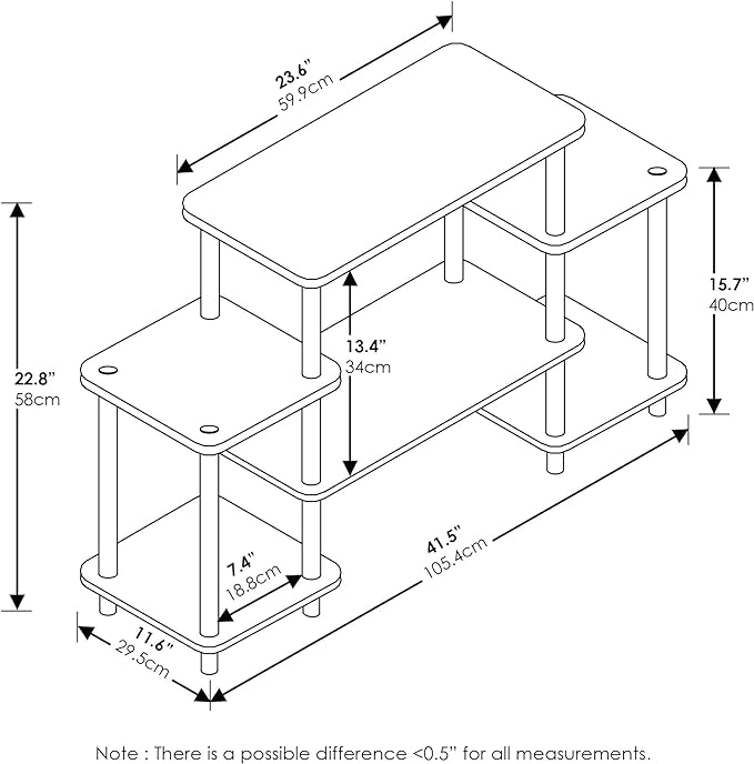 Furinno Turn-N-Tube No Tools Entertainment TV Stands, Beech/White, Square Corner