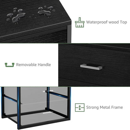 BOLUO Closet Drawers Black 3 Drawer Dresser for Closet Organizers and Storage Bedroom Dorm Modern