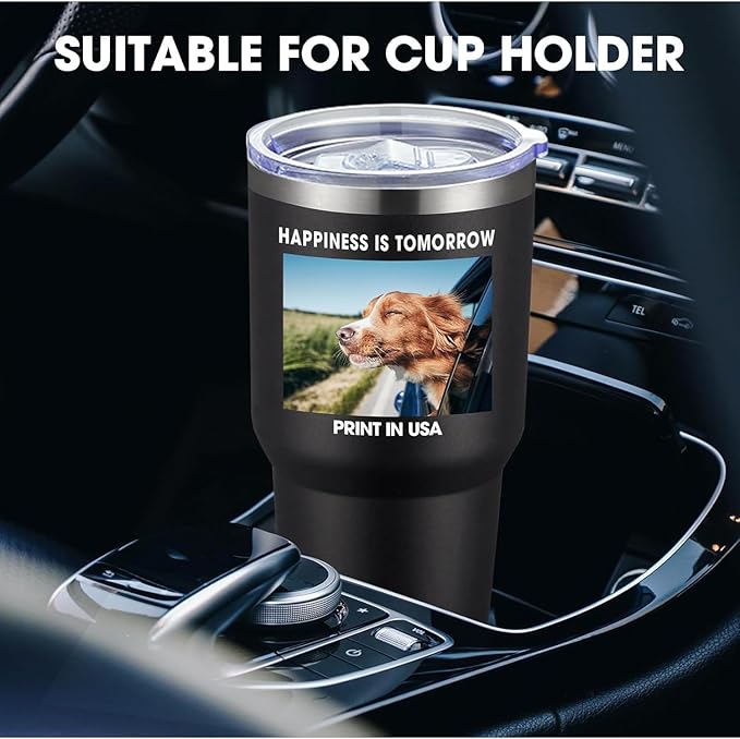 Personalized Coffee Tumbler Print in USA 30oz Stainless Steel Double Wall Insulated Coffee Cup With Text Photo Logo
