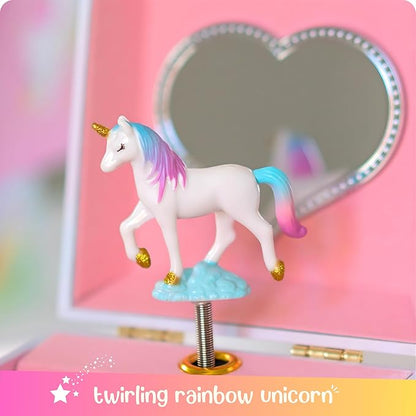 Giggle & Honey Musical Jewelry Box for Girls,Unicorn Toys for Girls 4-6, Easter Gifts for Kids, 6.8 x 5.3 x 6 in