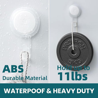 TAILI 4 Pack Powerful Suction Cup Shower Hooks for Towel, Loofah, 360° Rotatable Damage-free Hanging Versatile Wall Hooks for Inside Bathroom, Decoration, Removable Suction Holders, Easy to Use, Clear