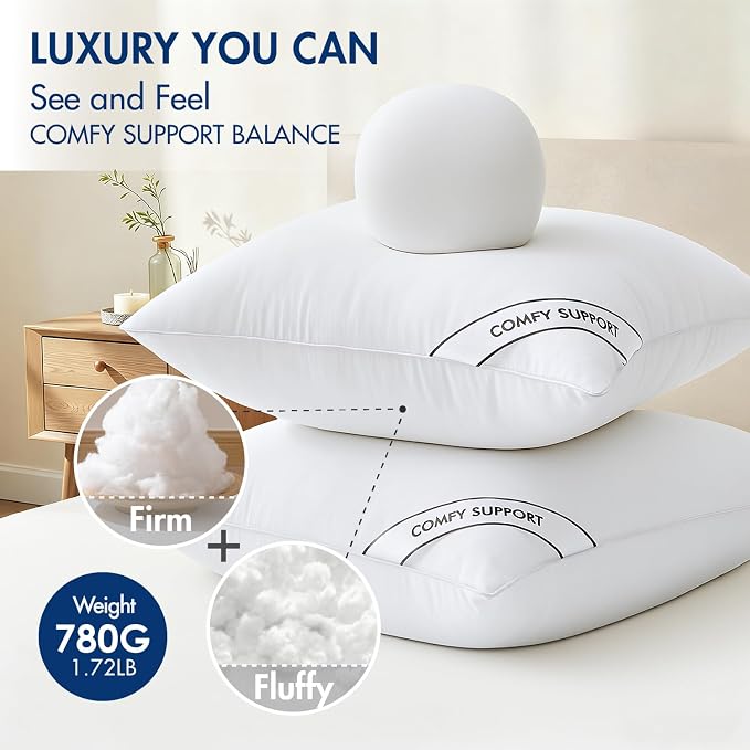MIULEE 22x22 Inch Pillows Inserts, Pack of 4 Down Alternative Virgin Filling Comfy Support Throw Pillows for Sofa Couch Bed