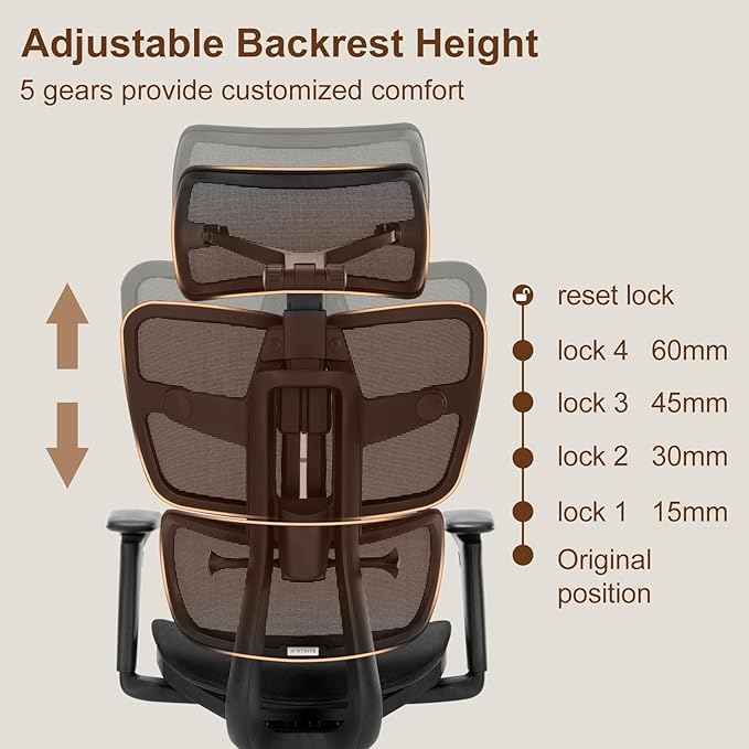 Office Chair Ergonomic Desk Chair, Big and Tall Computer Chair with Adjustable Lumbar Support, Tilt Function Home Office Desk Chairs, Gaming Chair Swivel Executive Task Chair, Black
