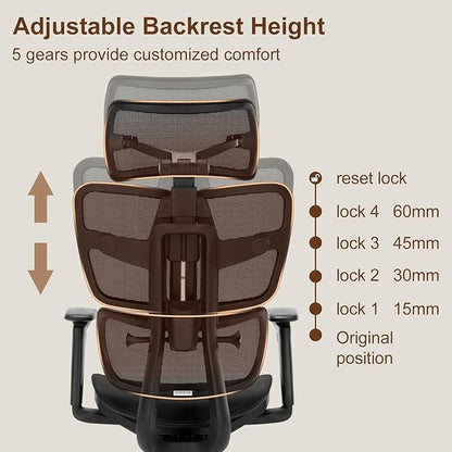Office Chair Ergonomic Desk Chair, Big and Tall Computer Chair with Adjustable Lumbar Support, Tilt Function Home Office Desk Chairs, Gaming Chair Swivel Executive Task Chair, Black