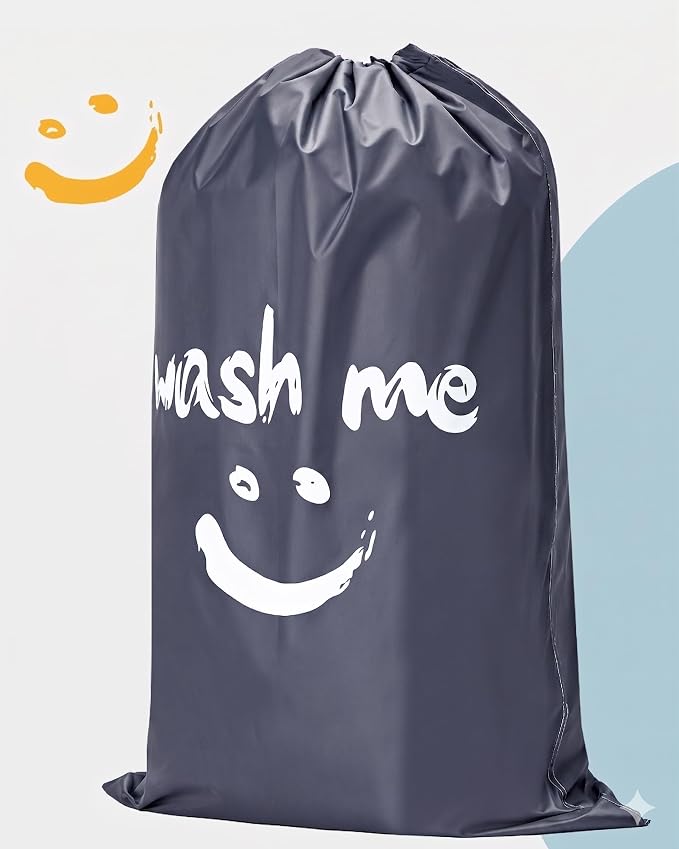 HOMEST XL Laundry Bag 28" x 40", Extra Large Dirty Clothes Organizer Holds 3-4 Loads, Machine Washable Drawstring Laundry Bag for Dorm, Camp, Laundromat, Family, Travel, Gray