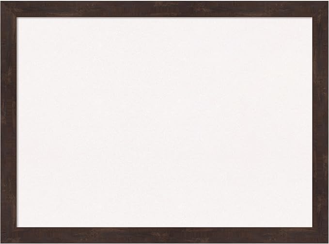 Amanti Art White Cork Board for Wall, 23x31 Vision Board with Brown Wood Frame, Medium Corkboard Office Decor for Home Organization, Rustic Farmhouse Corkboard Pinboard to display items for home
