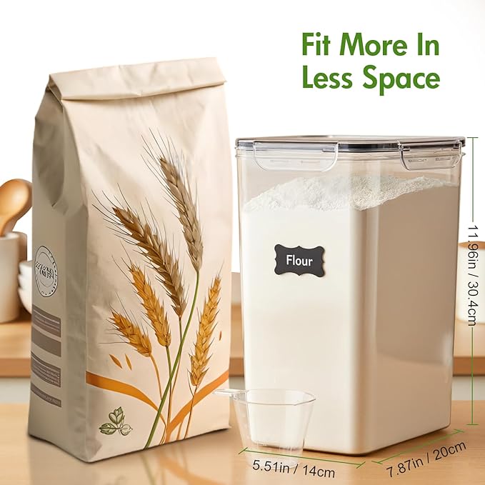 ALSO GO 2 PC Large Food Storage Containers with Lids Airtight, 8.5L, 300Oz, Clear Plastic Kitchen and Pantry Storage Containers, Bulk Storage for Cereal, Flour, Sugar, Rice