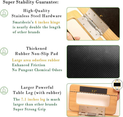 Smatdecis Couch Arm Tray Table Sofa Arm Clip Table, Armrest Tray Table Suitable for Home Drinks/Fast Food/Fruit Etc, Large Size Multi-Function Natural