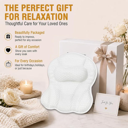 SZXYX Bath Pillows for Tub,Ergonomic Bathtub Spa Bath Pillow 5D Air Mesh Bathtub Headrest with Neck & Back Support Suitable for All Bathtubs, Hot Tubs, and Home Spa Baths