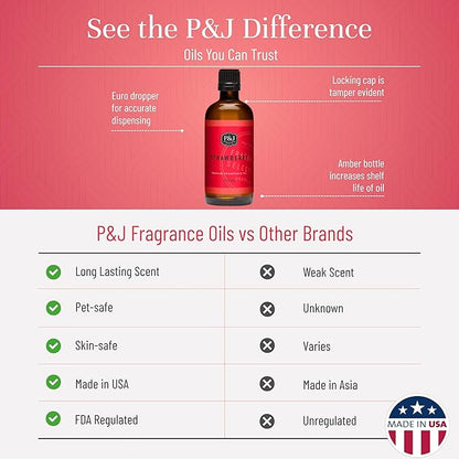P&J Trading Fragrance Oil | Strawberry Oil 100ml - Candle Scents for Candle Making, Freshie Scents, Soap Making Supplies, Diffuser Oil Scents