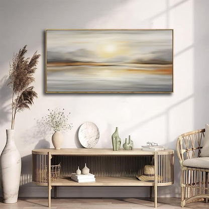 Large Framed Wall Art Abstract Seascape Canvas Printing Wall Decor Artwork for Living Room Bedroom Dining Room Home Office Decor 31x70inch