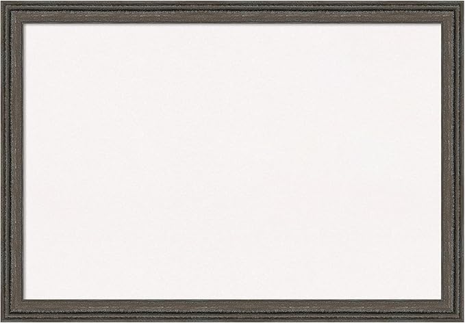 Amanti Art White Cork Board for Wall, 27x39 Vision Board with Brown Wood Frame, Large Corkboard Office Decor for Home Organization, Rustic Farmhouse Corkboard Pinboard to display items for home