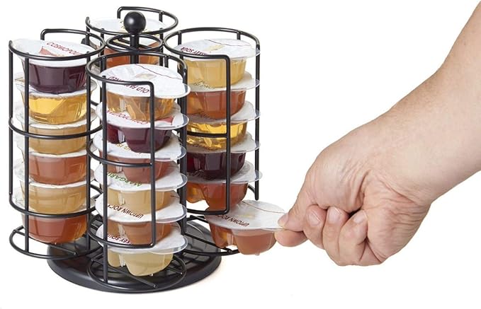 Nifty Solutions Compatible with Bartesian Cocktail Holds up to 24 Capsule Pods, Spins 360-Degrees, Medium (Pack of 1), Black, (5620)