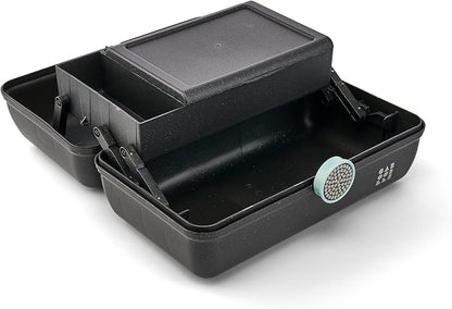 Caboodles On-The-Go Girl Makeup Box, Black Sparkle, Show Girl Collection, Hard Plastic Makeup Organizer Box, Built-In Mirror, Secure Latch for Safe Travel, Spacious Storage for Large Items