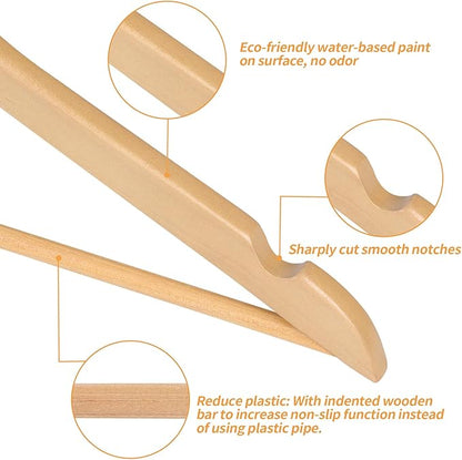 Amazon Basics Wood Suit Clothes Hangers, 30-Pack, Natural
