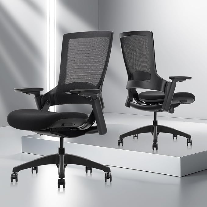 CLATINA Office Chair Swivel Executive Chair, Adjustable Ergonomic Computer Chair with 3D Armrest and Lumbar Support, Mesh Backrest Task Chair for Home Office Conference Room, Studio, 2 Pack
