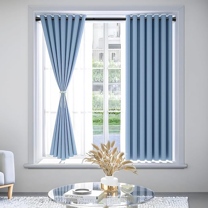AIZESI Black Spring Tension Curtain Rods 28 to 48 Inch, Adjustable Curtain Rods No Drilling, Expandable Spring Curtains Rod, Non-slip Shower Curtain Rod for Bathroom Closet Doorway (7/8" Diameter)