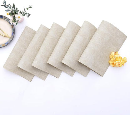 Homaxy Faux Leather Heat Resistant Placemats for Dining Table Set of 12, Waterproof Wipeable Washable PU Table Mats, Easy to Clean Anti-Slip Place Mats, 11.8" x 17", Beige