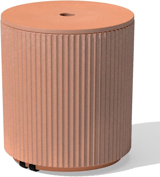 Veradek Umbrella Side Table - Outdoor Patio Table with Umbrella Hole for Porch/Patio | Durable Plastic-Stone Composite Material & Easy Assembly | Modern Coffee, Picnic or Poolside Table