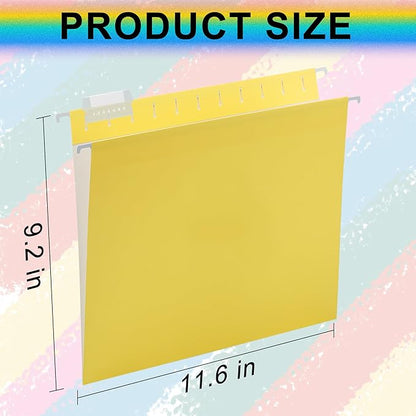 Colored File Folders,6 Pack Yellow Letter Size Hanging File Folders with 1/5-Cut Tabs,Ideal for Home and Office Organization and Papers Classification